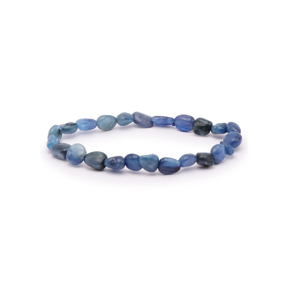 Bracelet pierres naturelles pierres roulées cyanite bleue AA