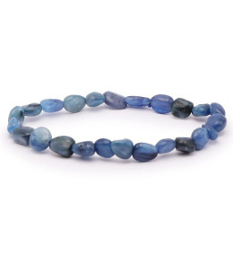 Bracelet pierres naturelles pierres roulées cyanite bleue AA