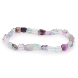 Bracelet pierres naturelles pierres roulées fluorine multicolore