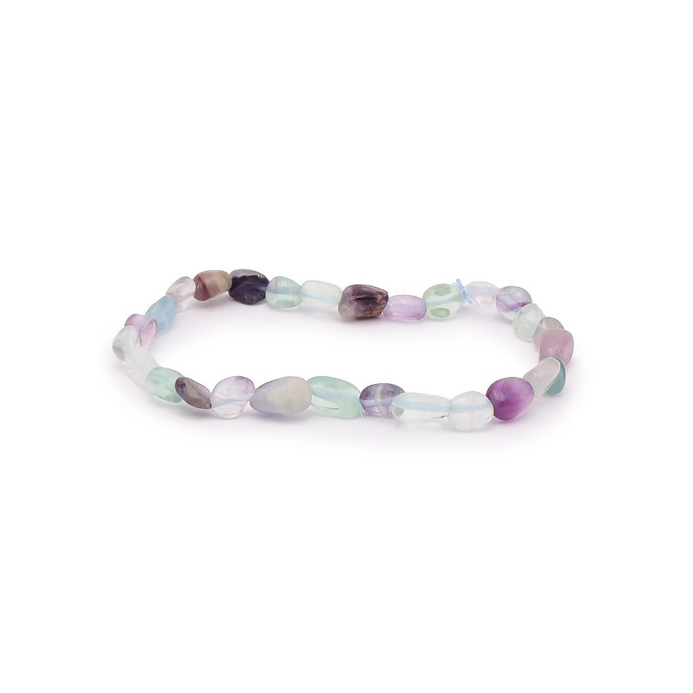 Bracelet pierres naturelles pierres roulées fluorine multicolore
