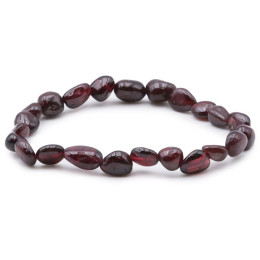 Bracelet pierres naturelles pierres roulées grenat rouge almand