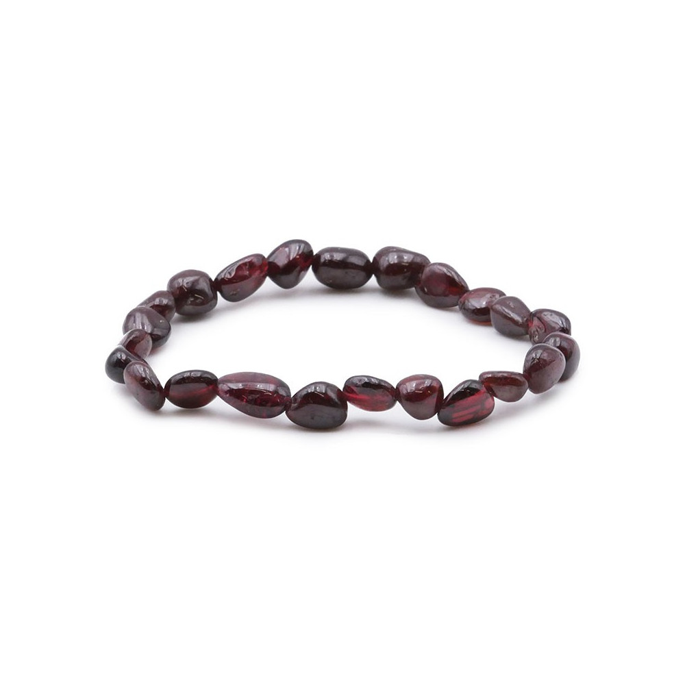 Bracelet pierres naturelles pierres roulées grenat rouge almand