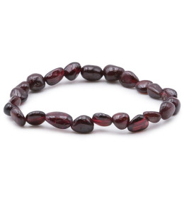 Bracelet pierres naturelles pierres roulées grenat rouge almand