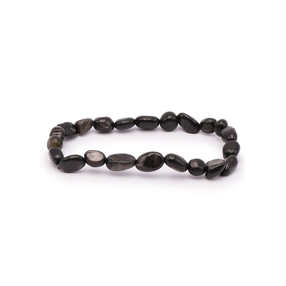 Bracelet pierres naturelles pierres roulées hypersthene AB
