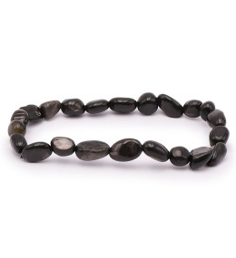 Bracelet pierres naturelles pierres roulées hypersthene AB