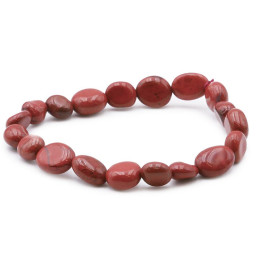 Bracelet pierres naturelles pierres roulées jaspe rouge AB