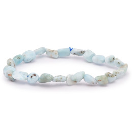Bracelet pierres naturelles pierres roulées larimar AB