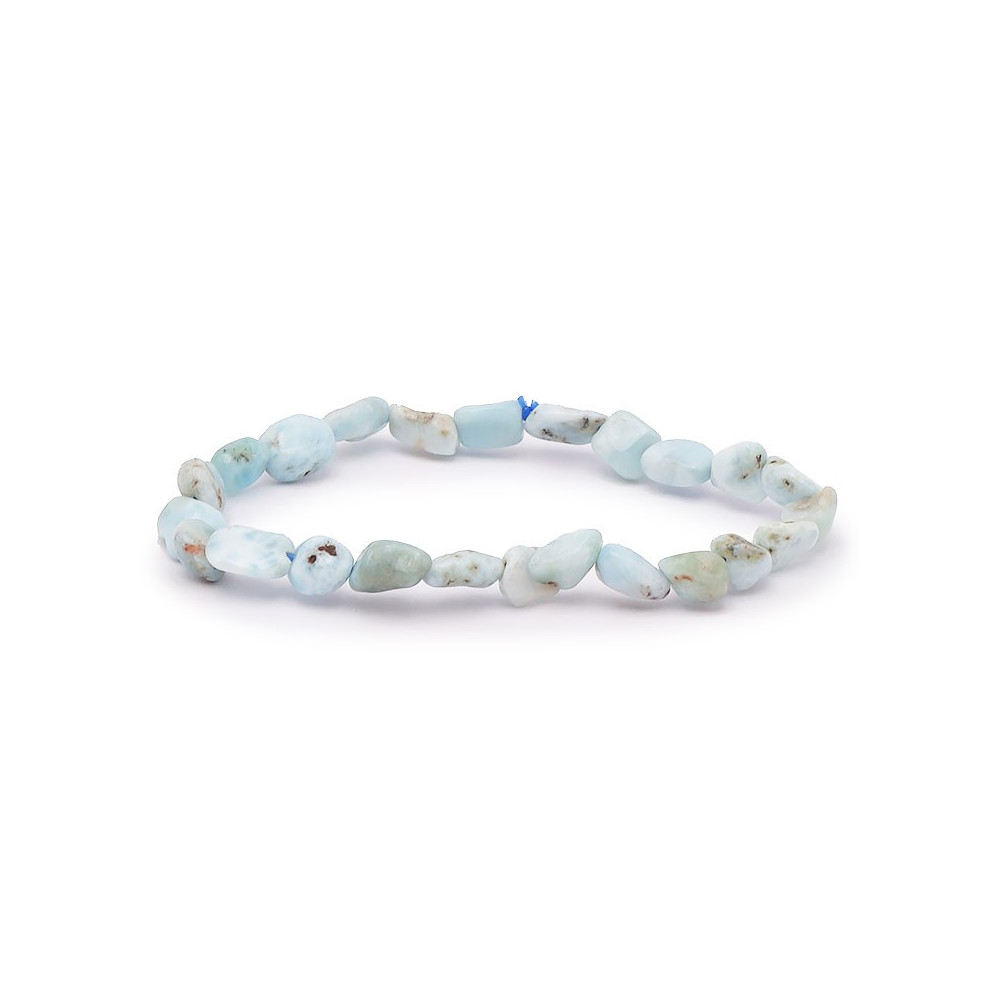 Bracelet pierres naturelles pierres roulées larimar AB
