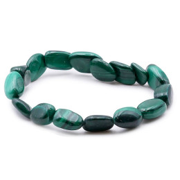 Bracelet pierres naturelles pierres roulées malachite A