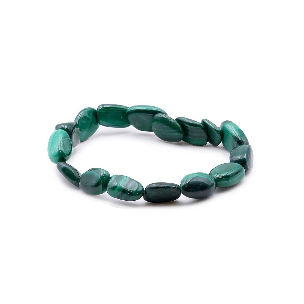 Bracelet pierres naturelles pierres roulées malachite A