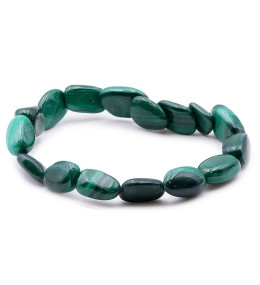 Bracelet pierres naturelles pierres roulées malachite A