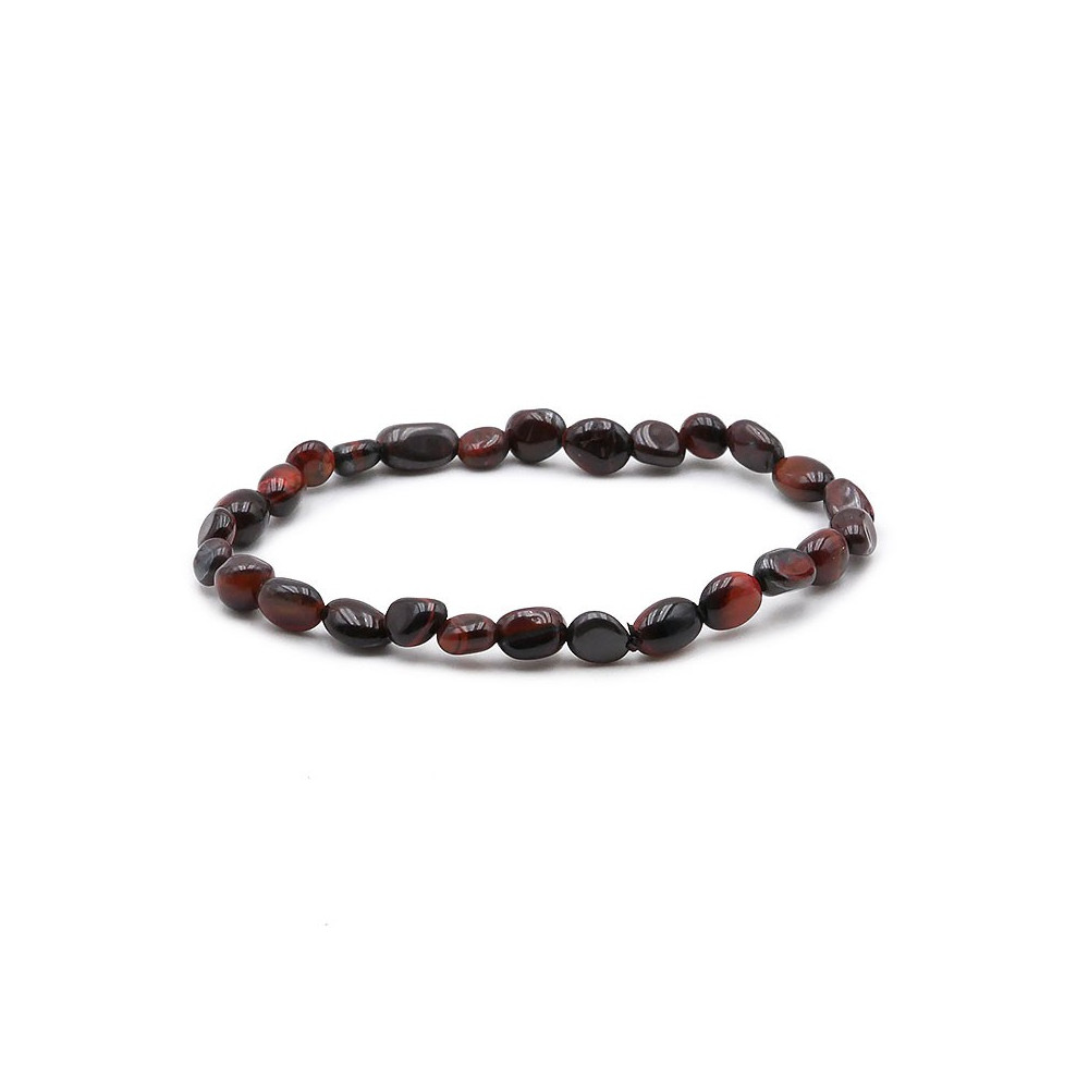 Bracelet pierres naturelles pierres roulées oeil de taureau A Bracelet pierres naturelles pierres roulées oeil de taureau A