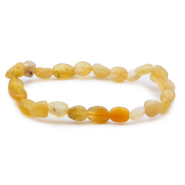 Bracelet pierres naturelles pierres roulées opale jaune AB
