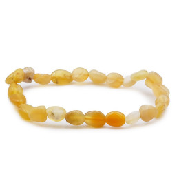 Bracelet pierres naturelles pierres roulées opale jaune AB
