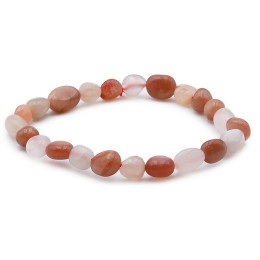 Bracelet pierres naturelles pierres roulées pierre de lunemulti