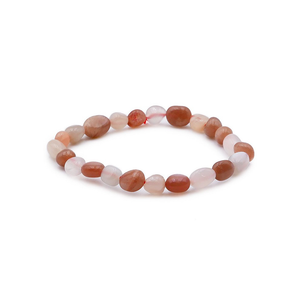 Bracelet pierres naturelles pierres roulées pierre de lunemulti
