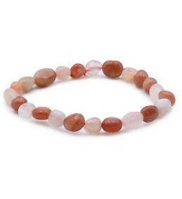 Bracelet pierres naturelles pierres roulées pierre de lunemulti