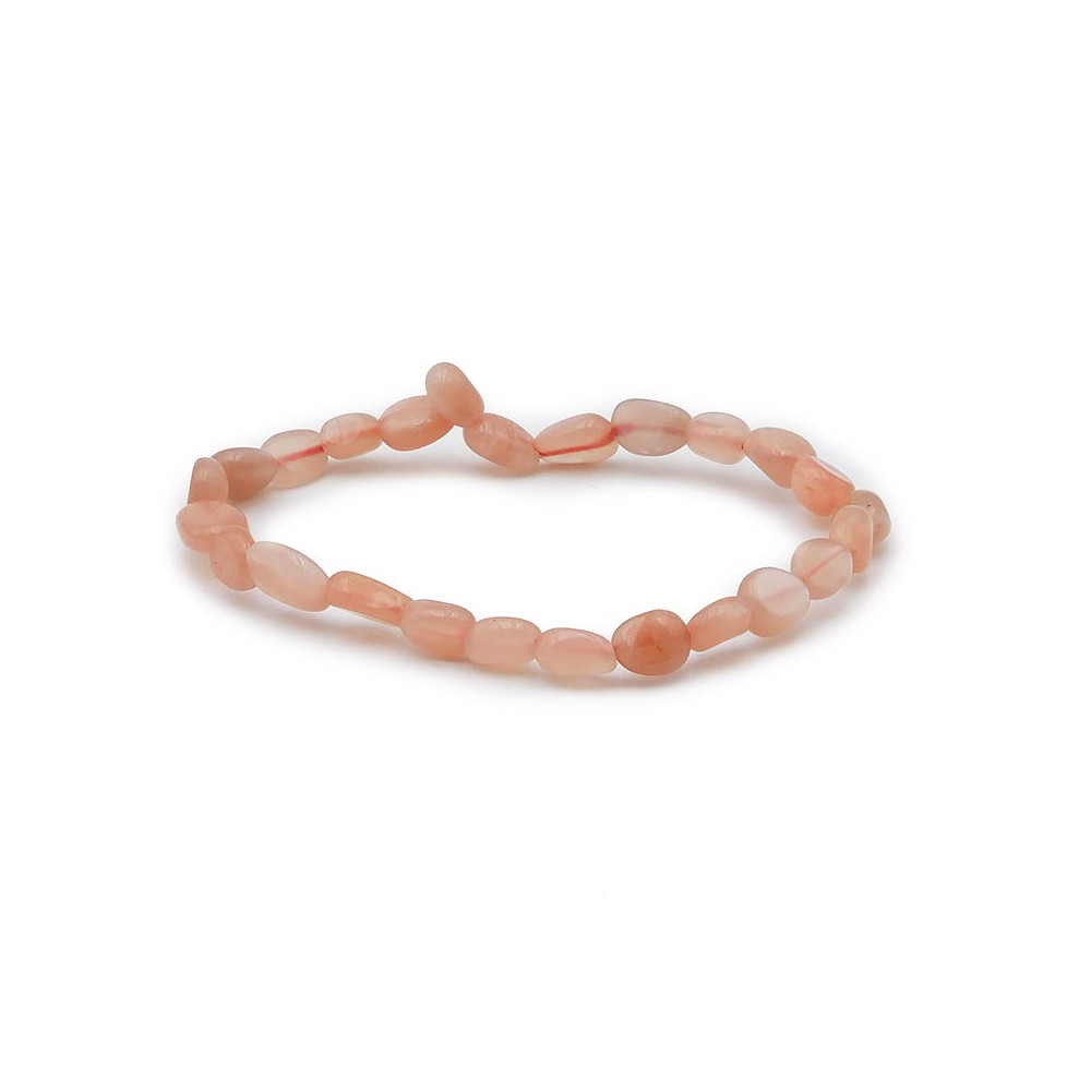 Bracelet pierres naturelles pierres roulées pierre de lune rose