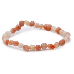 Bracelet pierres naturelles pierres roulées pierre de soleil A+