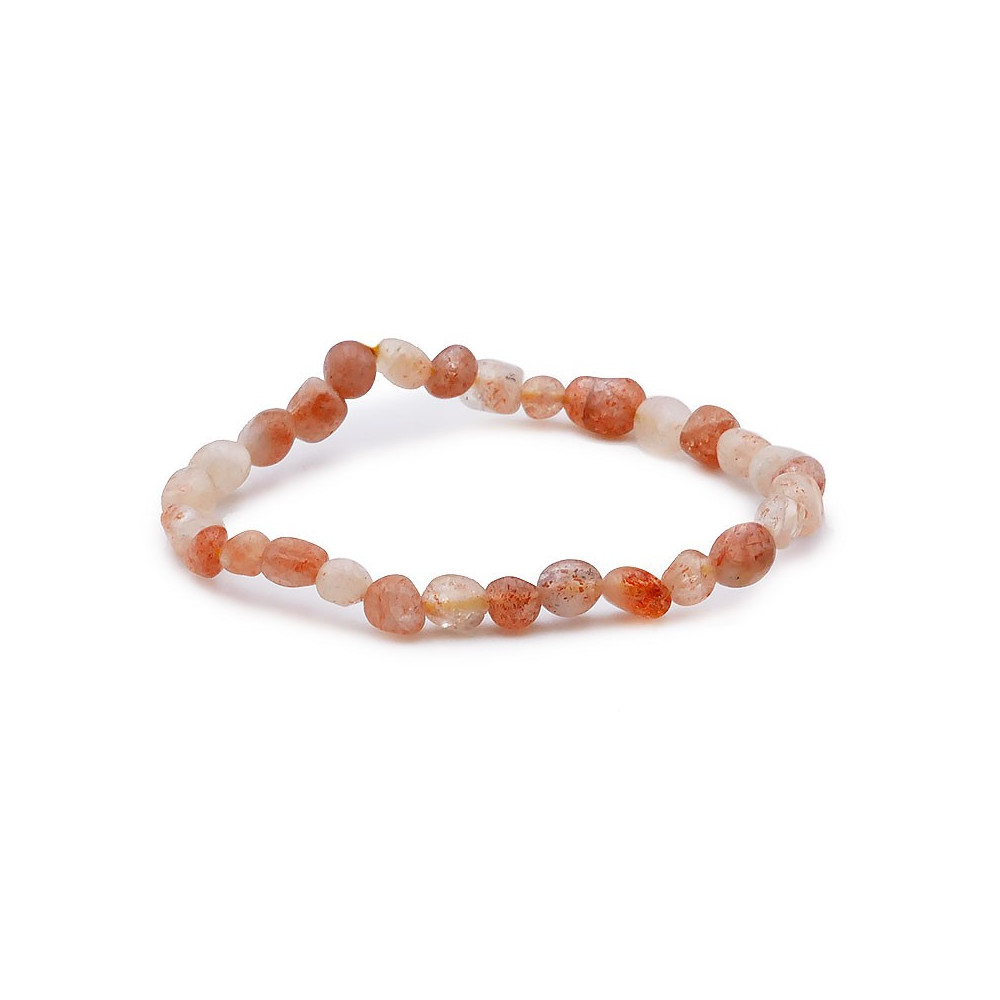 Bracelet pierres naturelles pierres roulées pierre de soleil A+