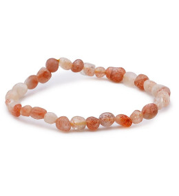 Bracelet pierres naturelles pierres roulées pierre de soleil A+