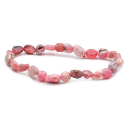 Bracelet pierres naturelles pierres roulées rhodochrosite argent