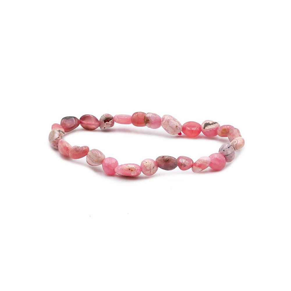 Bracelet pierres naturelles pierres roulées rhodochrosite argent