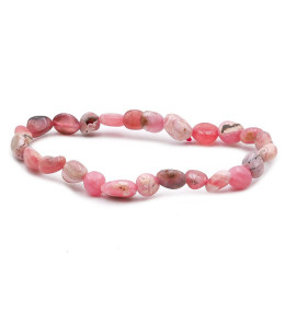 Bracelet pierres naturelles pierres roulées rhodochrosite argent