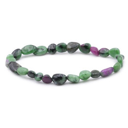 Bracelet pierres naturelles pierres roulées rubis zoisite A