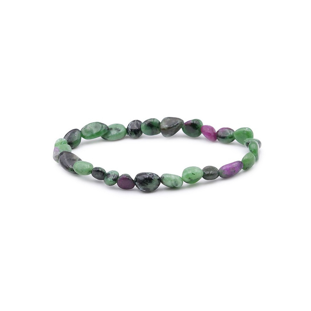 Bracelet pierres naturelles pierres roulées rubis zoisite A