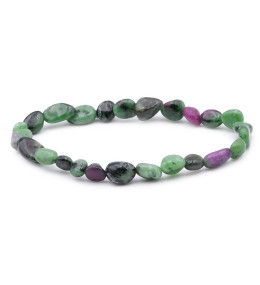Bracelet pierres naturelles pierres roulées rubis zoisite A