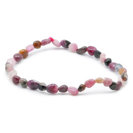 Bracelet pierres naturelles pierres roulées tourmaline multicolore