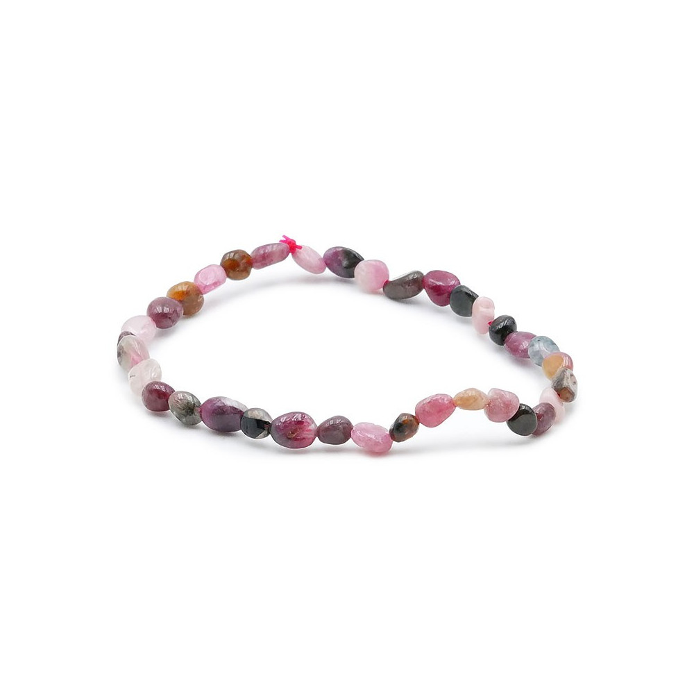 Bracelet pierres naturelles pierres roulées tourmaline multicolore