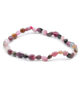Bracelet pierres naturelles pierres roulées tourmaline multicolore