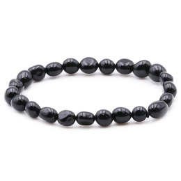 Bracelet pierres naturelles pierres roulées tourmaline noire A