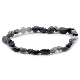 Bracelet pierres naturelles pierres roulées tourmaline oeil chat A