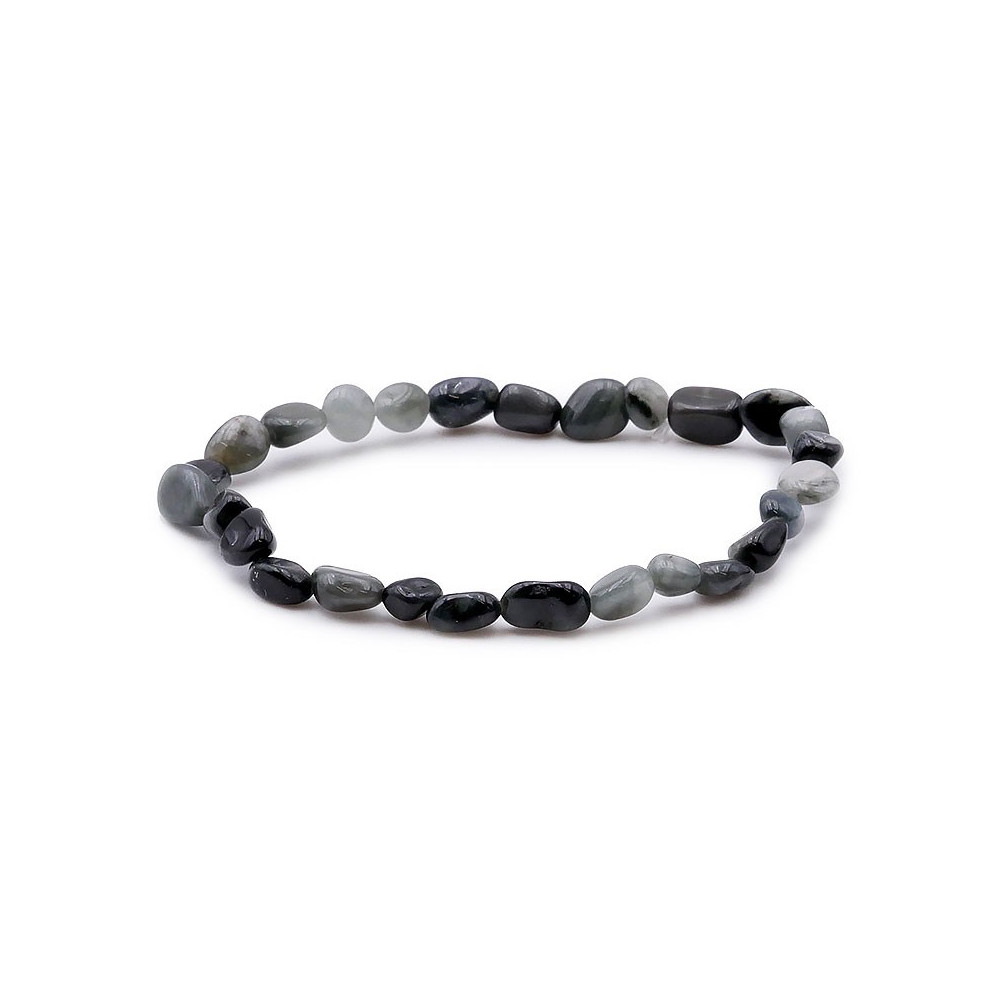 Bracelet pierres naturelles pierres roulées tourmaline oeil chat A