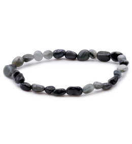Bracelet pierres naturelles pierres roulées tourmaline oeil chat A