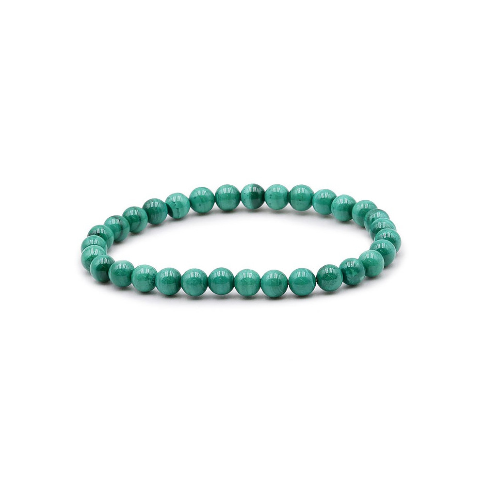 Bracelet pierres naturelles 6 mm malachite claire AA