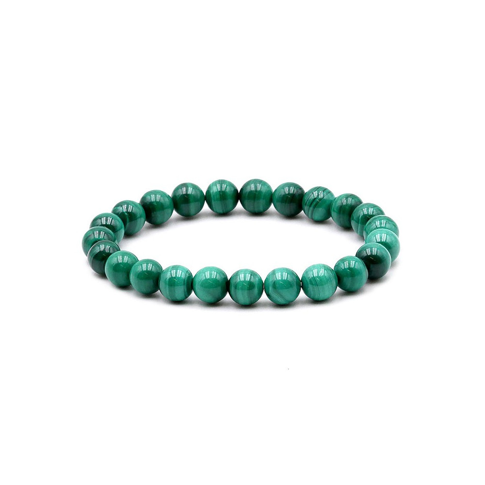 Bracelet pierres naturelles 8 mm malachite claire AA