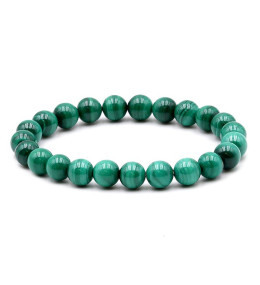 Bracelet pierres naturelles 8 mm malachite claire AA