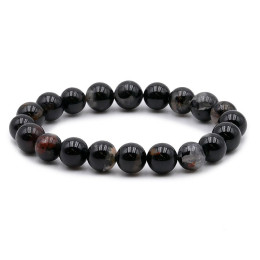 Bracelet pierres naturelles 10mm tourmaline noire avec quartz B