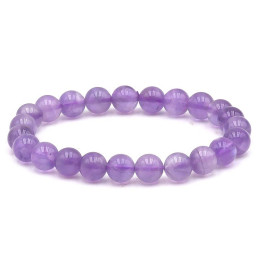 Bracelet pierres naturelles 8mm améthyste brésil claire A+