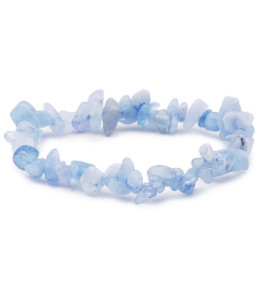 Bracelet pierres naturelles baroque aigue marine AB
