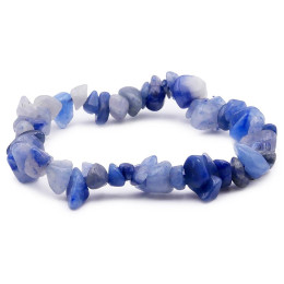 Bracelet pierres naturelles baroque aventurine bleue AB