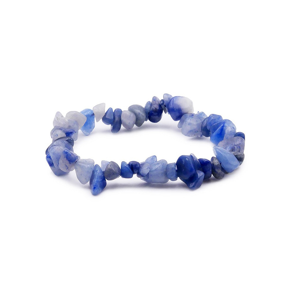 Bracelet pierres naturelles baroque aventurine bleue AB