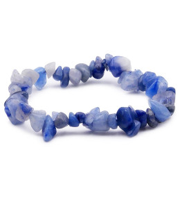 Bracelet pierres naturelles baroque aventurine bleue AB