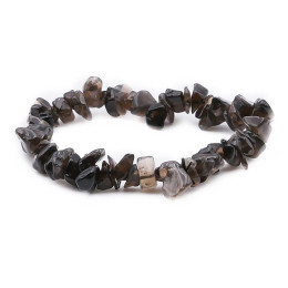 Bracelet pierres naturelles baroque cristal de roche fumé A
