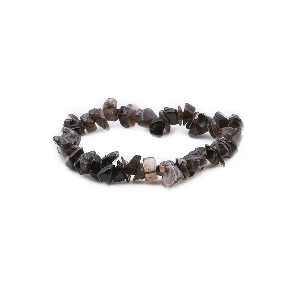 Bracelet pierres naturelles baroque cristal de roche fumé A