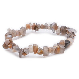 Bracelet pierres naturelles baroque pierre de lune grise AA
